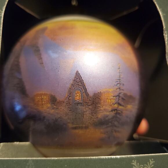 Bradford Exchange Thomas Kinkade Signature collection Christmas Ornament x2 - Picture 7 of 10